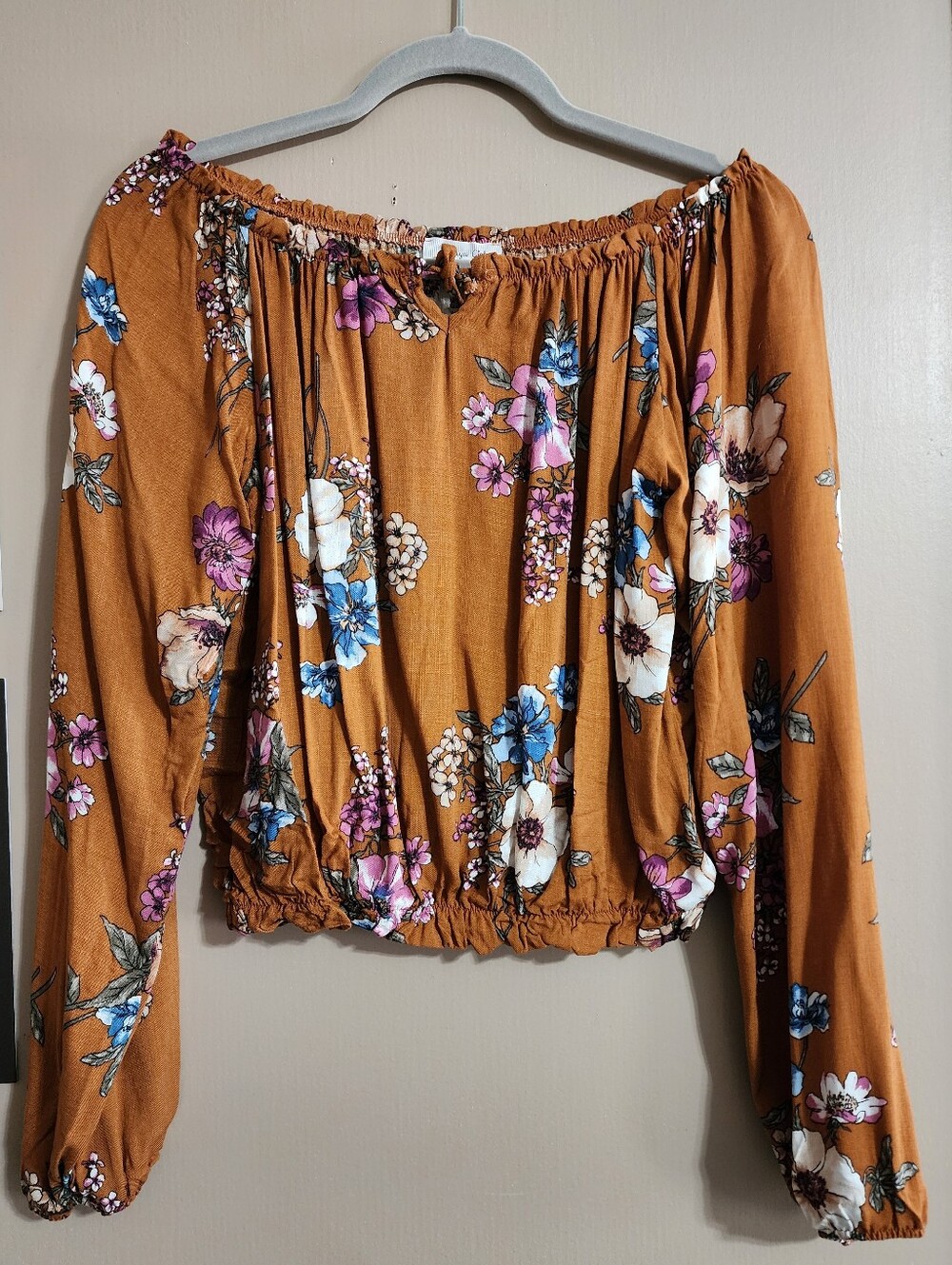 Boho Cottagecore Floral Peasant Top | Off Shoulder Blouse | Persaya Girl | L